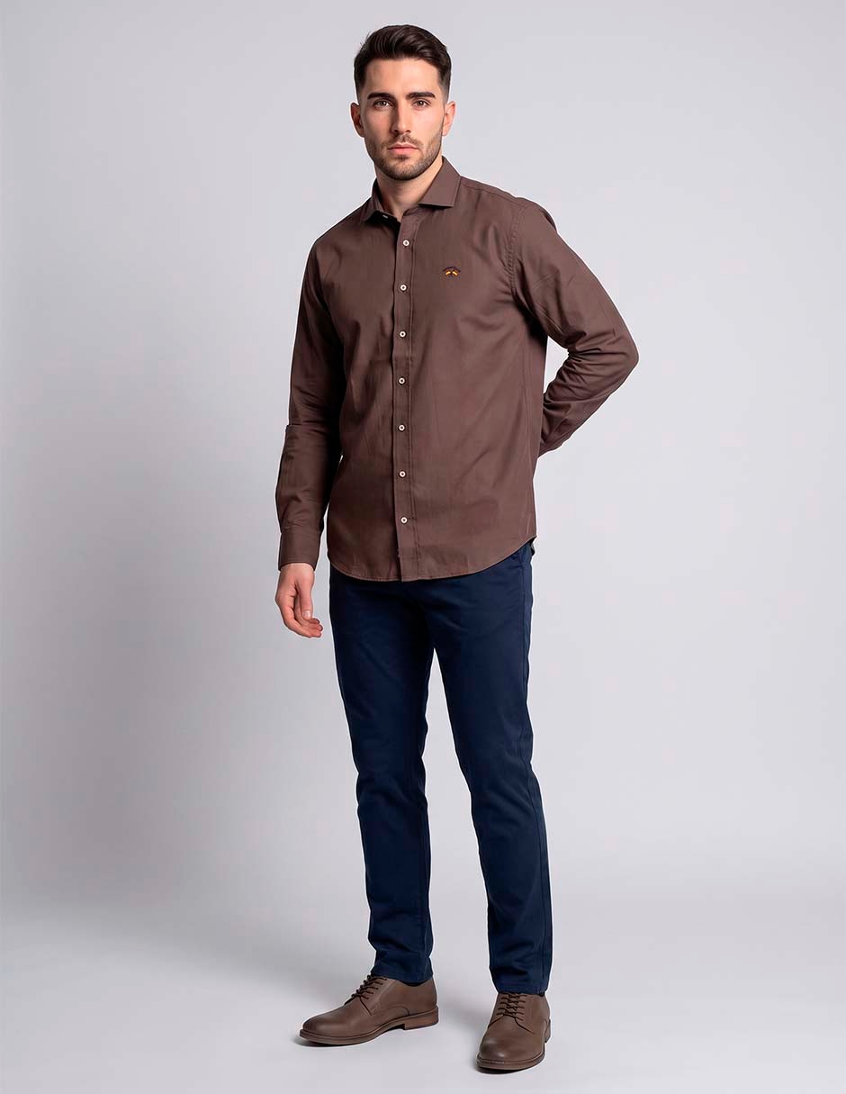 Camisa casual de algodón manga larga para hombre Camisa casual de algodón manga larga para hombre
