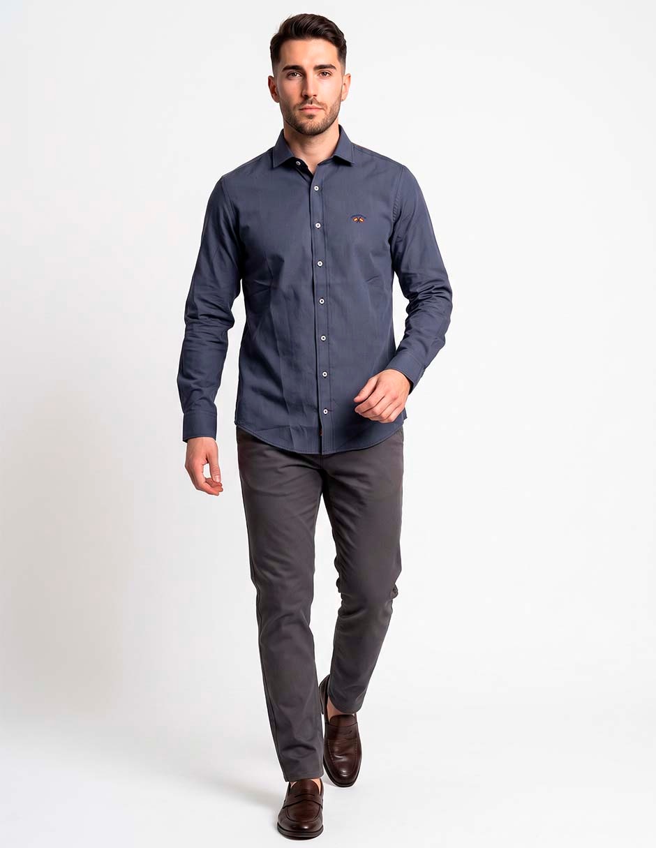 Camisa casual de algodón manga larga para hombre 3