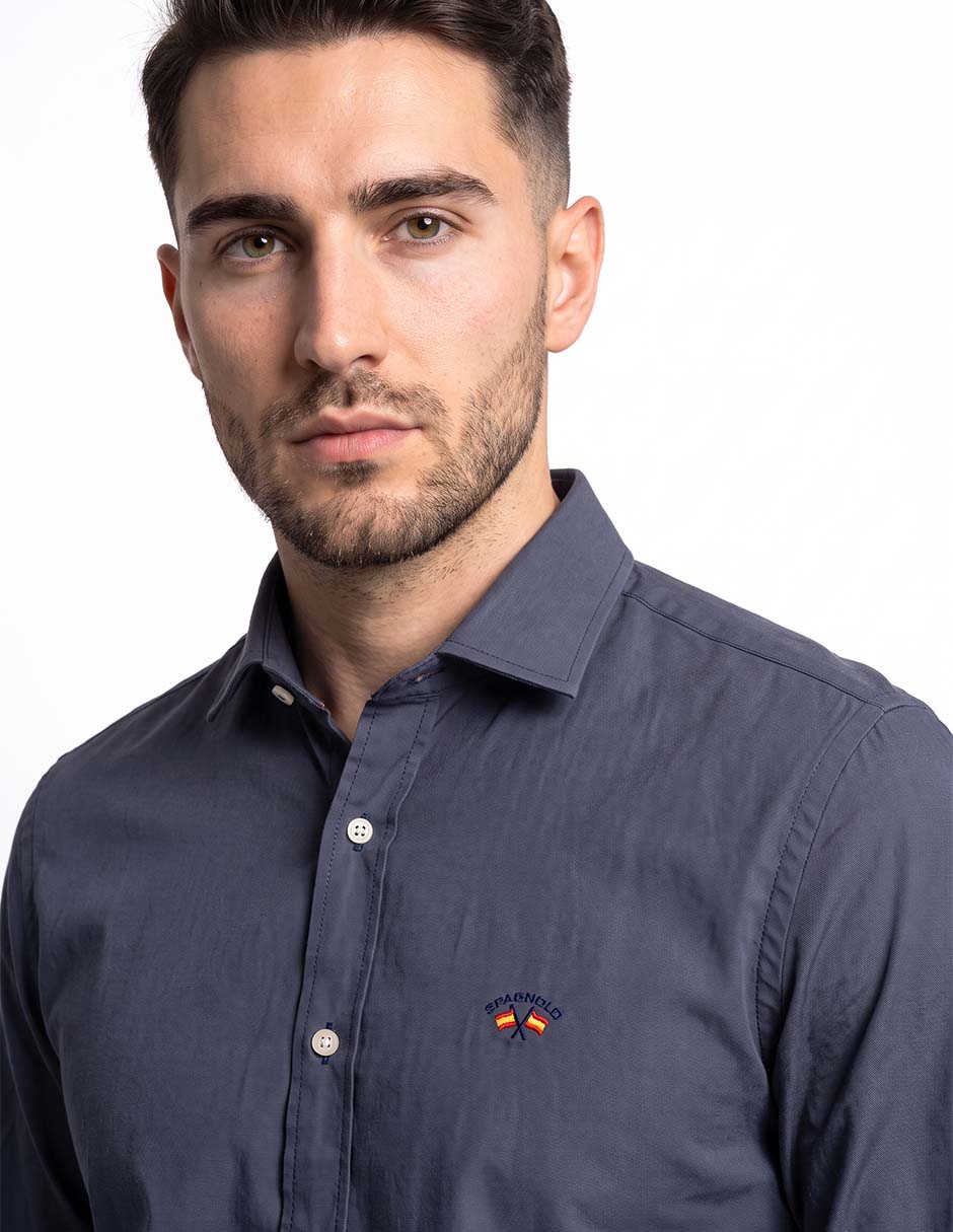 Camisa casual de algodón manga larga para hombre 2