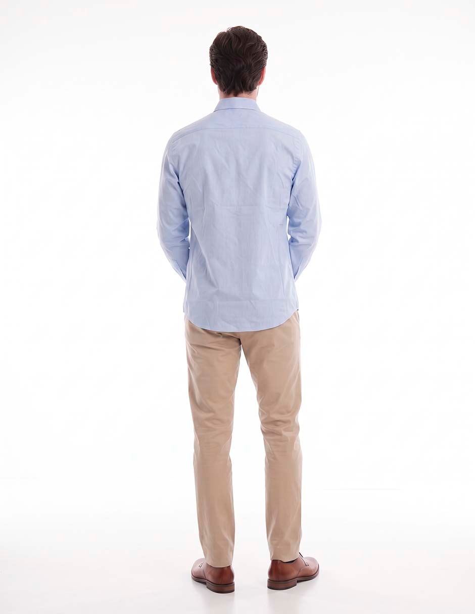 Camisa de vestir de algodón manga larga para hombre 5