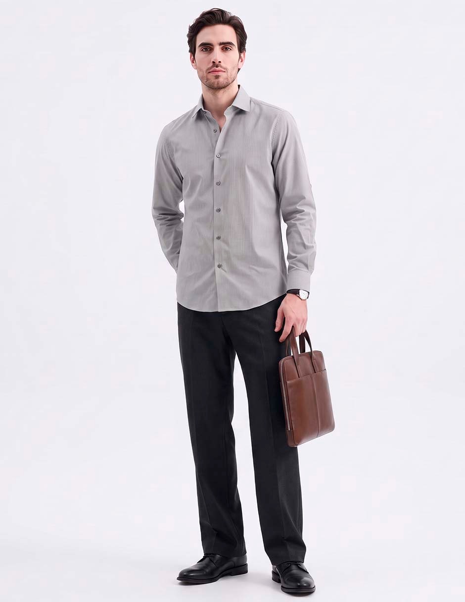 Camisa de vestir de algodón manga larga para hombre Camisa de vestir de algodón manga larga para hombre