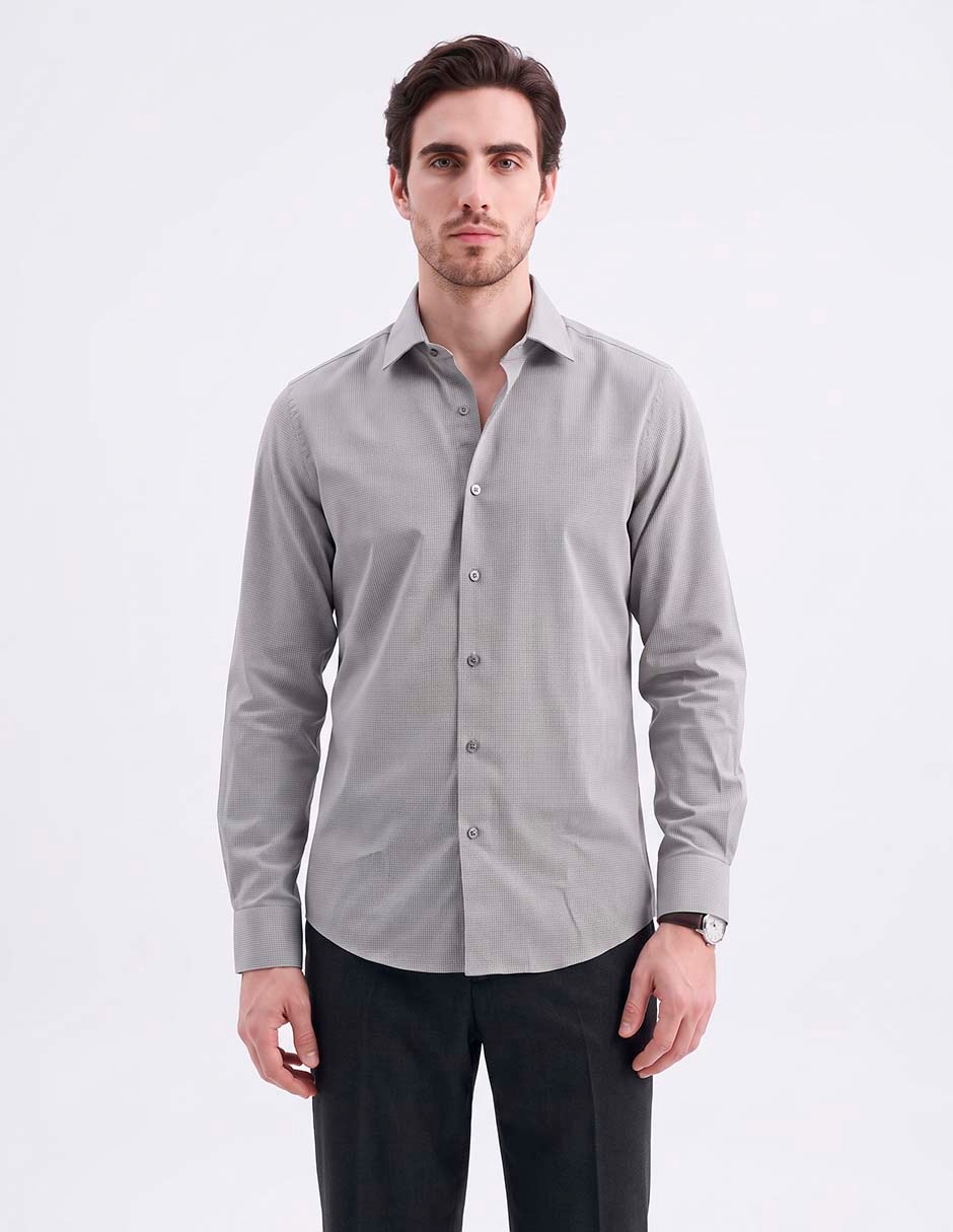 Camisa de vestir de algodón manga larga para hombre 3