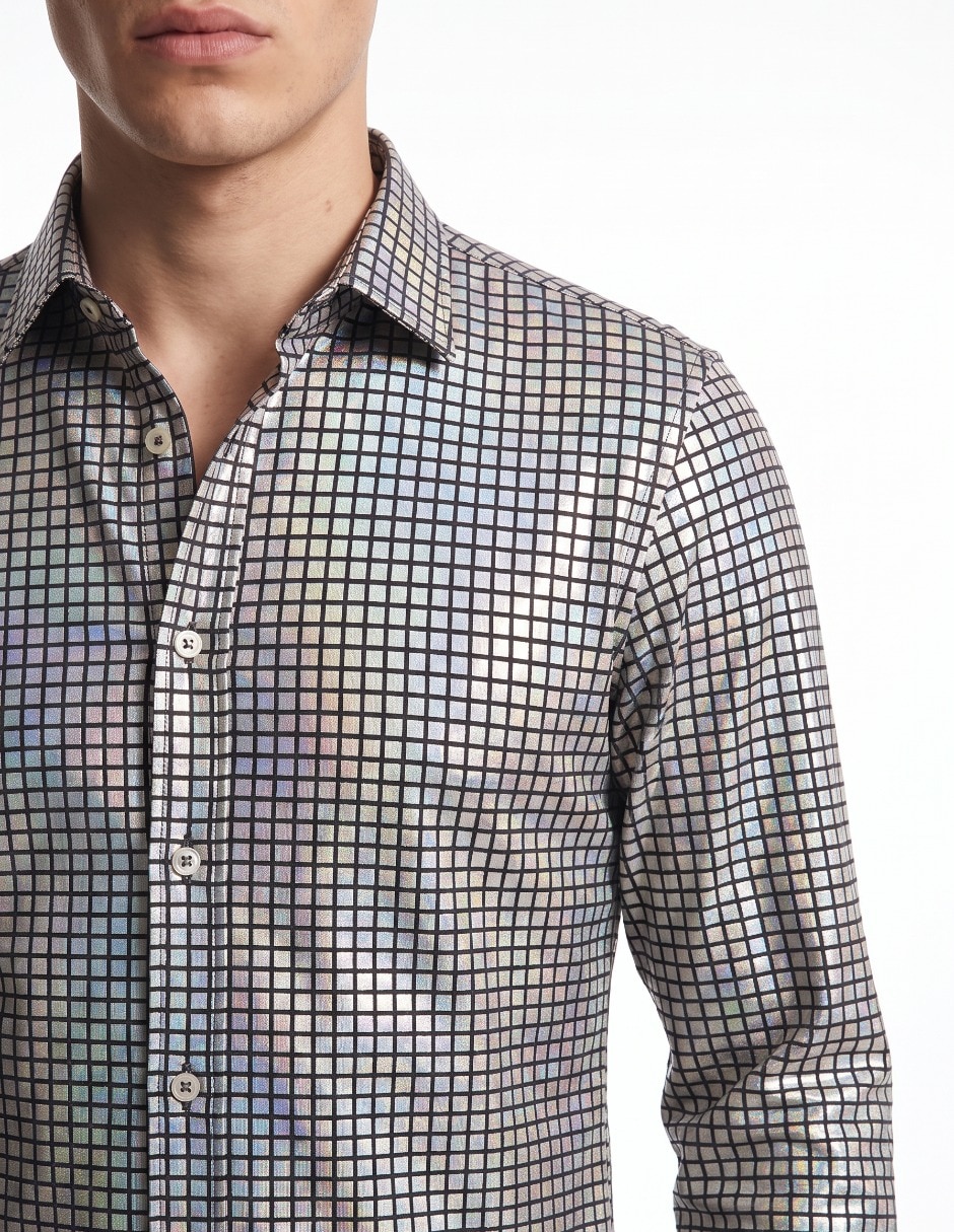 Camisa casual manga larga para hombre 4