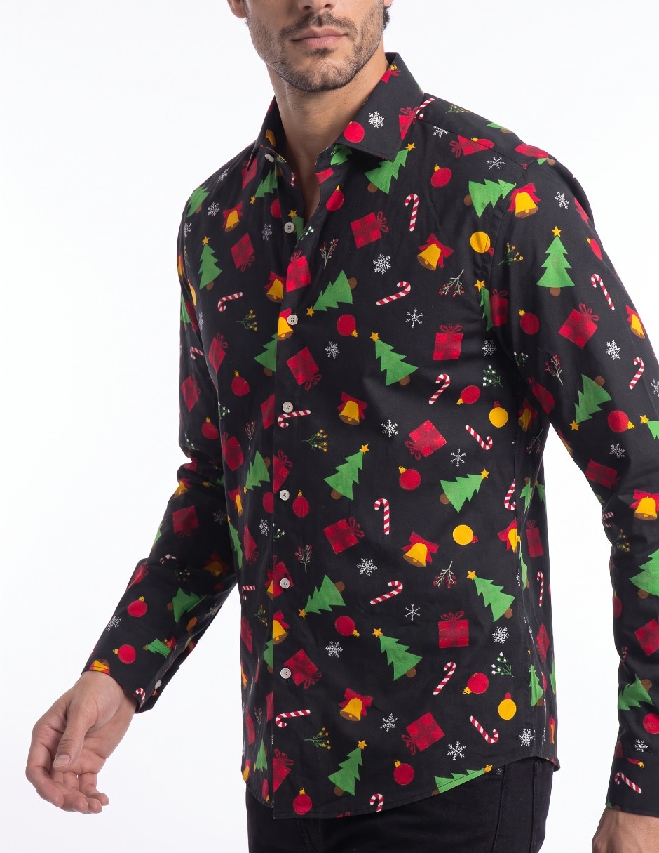 Camisa casual manga larga para hombre 4