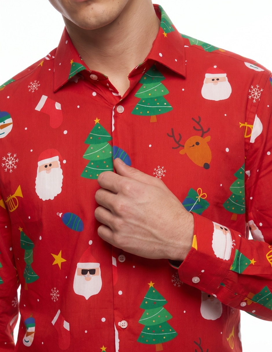 Camisa casual manga larga para hombre 4