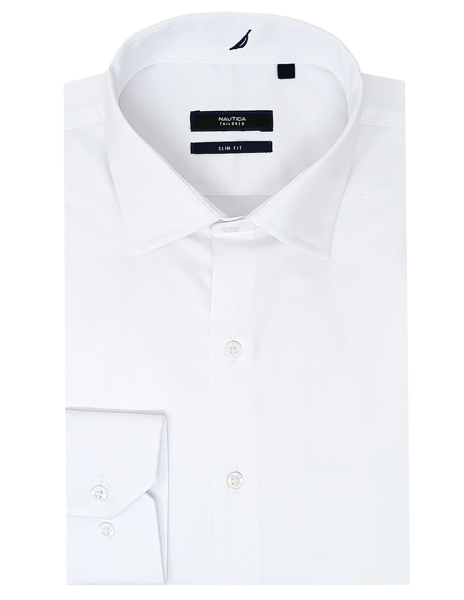 Camisa formal nautica manga larga para hombre