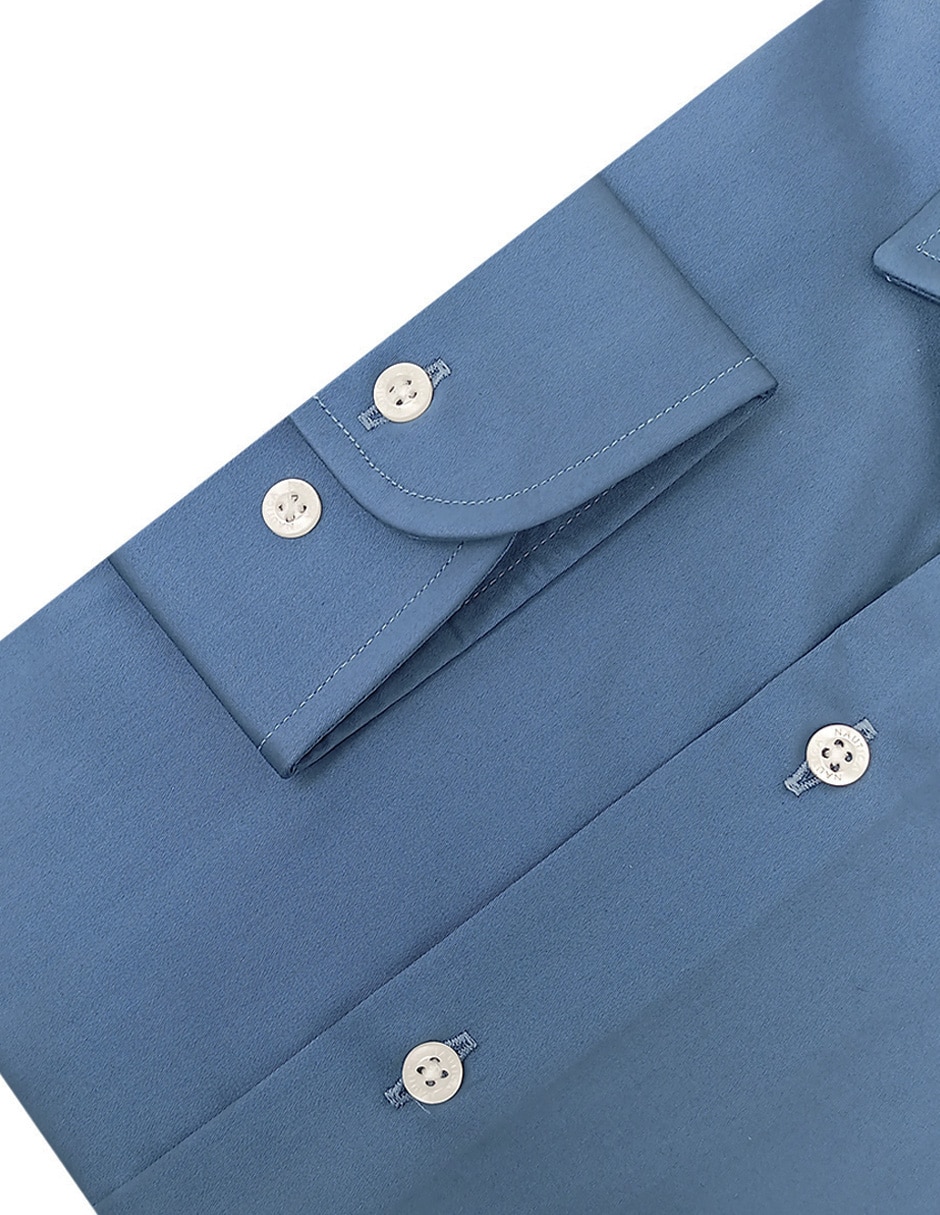 Camisa/Sobrecamisa Formal de (si aplica) Mezcla de materiales manga Larga para hombre 3