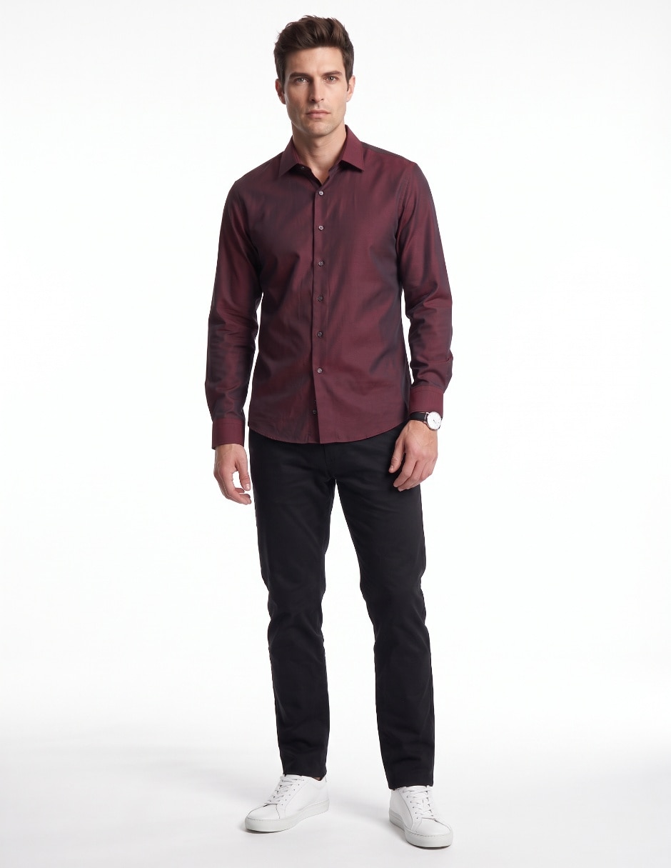 Camisa de vestir Johnn Henry manga larga para hombre 3