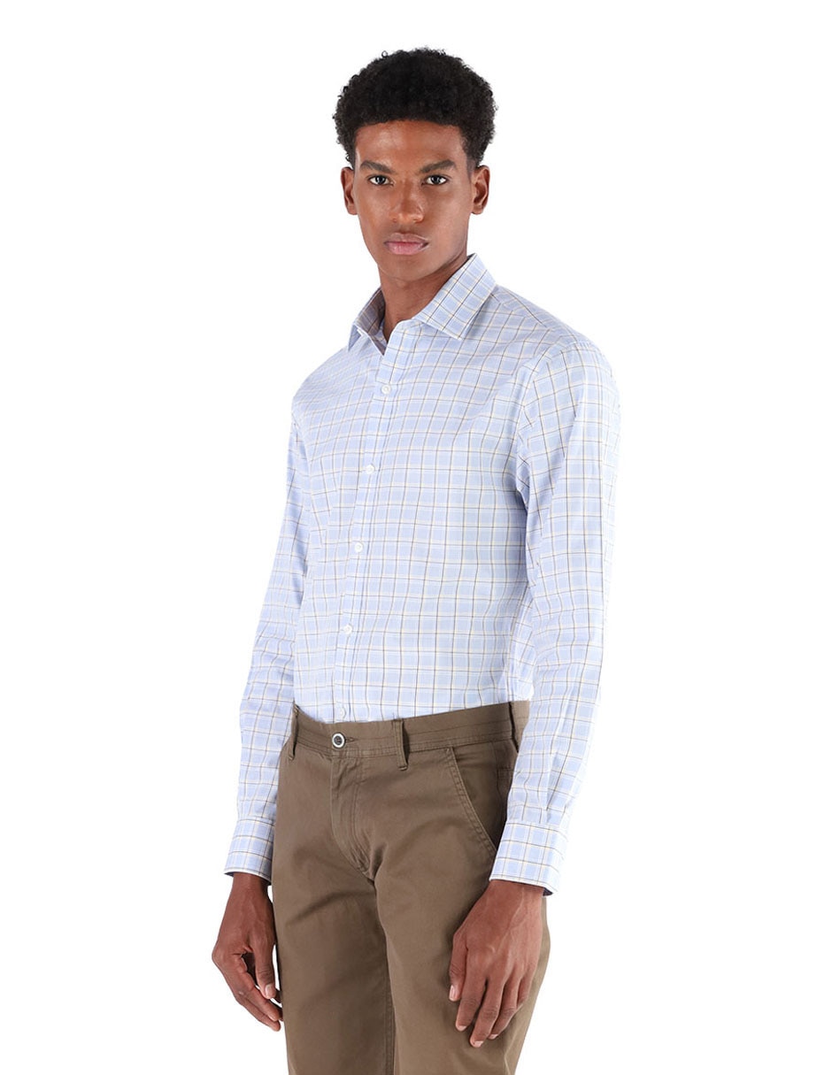 Camisa de vestir de algodón manga larga para hombre Camisa de vestir de algodón manga larga para hombre