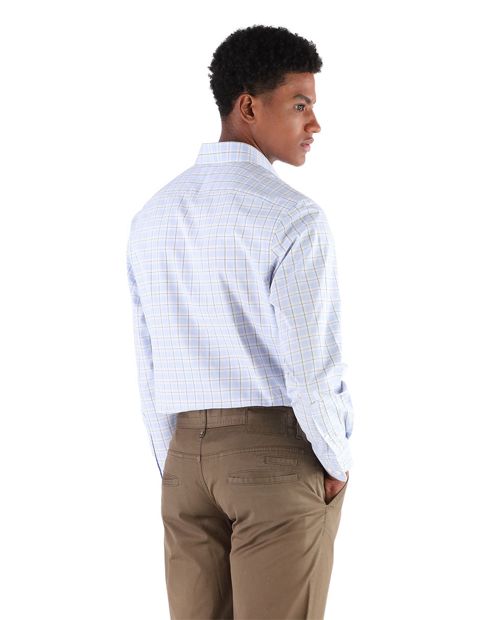 Camisa de vestir de algodón manga larga para hombre 2