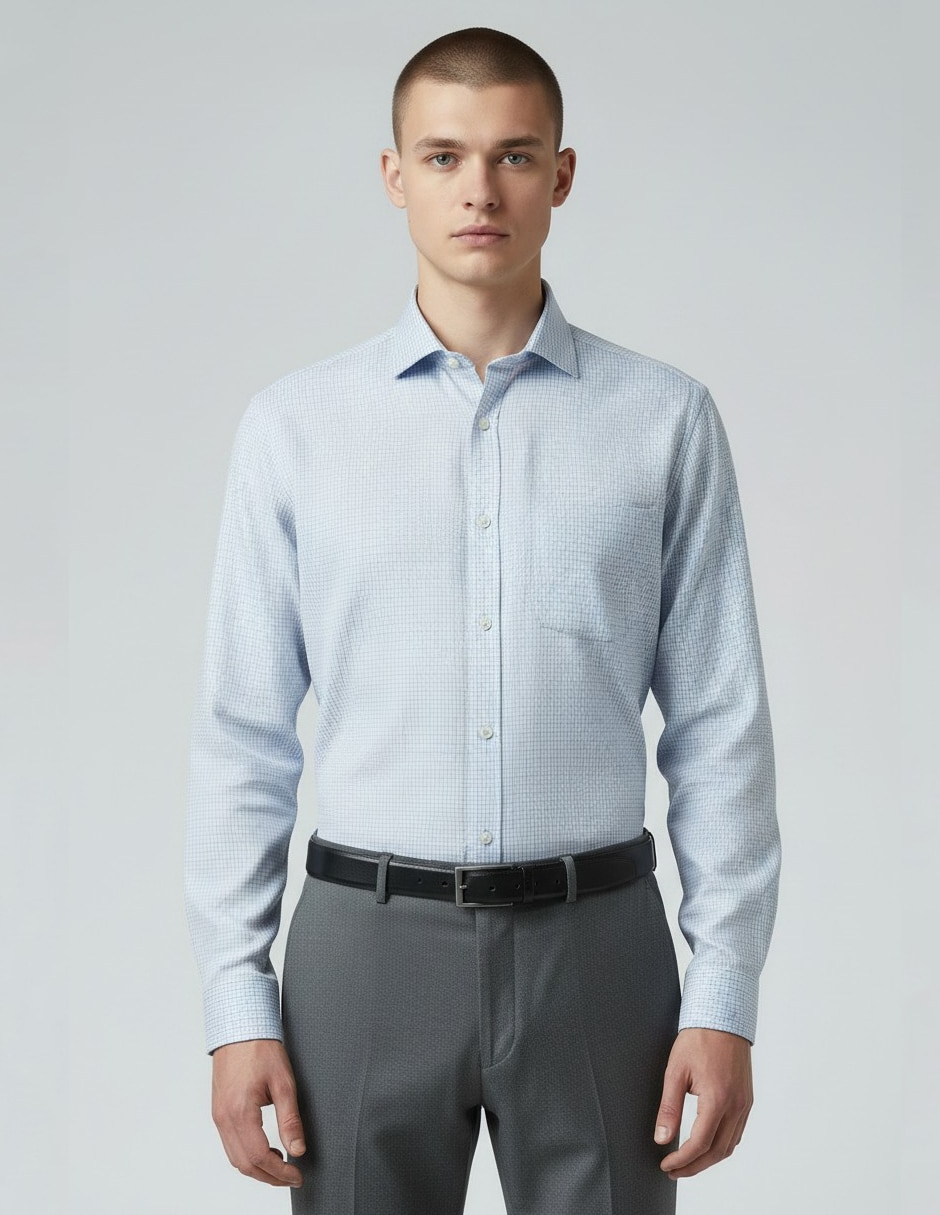 Camisa formal kc ny y manga larga para hombre