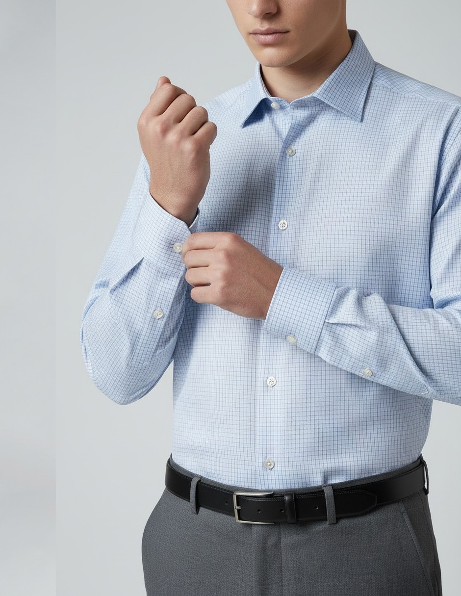 Camisa formal kc ny y manga larga para hombre 2