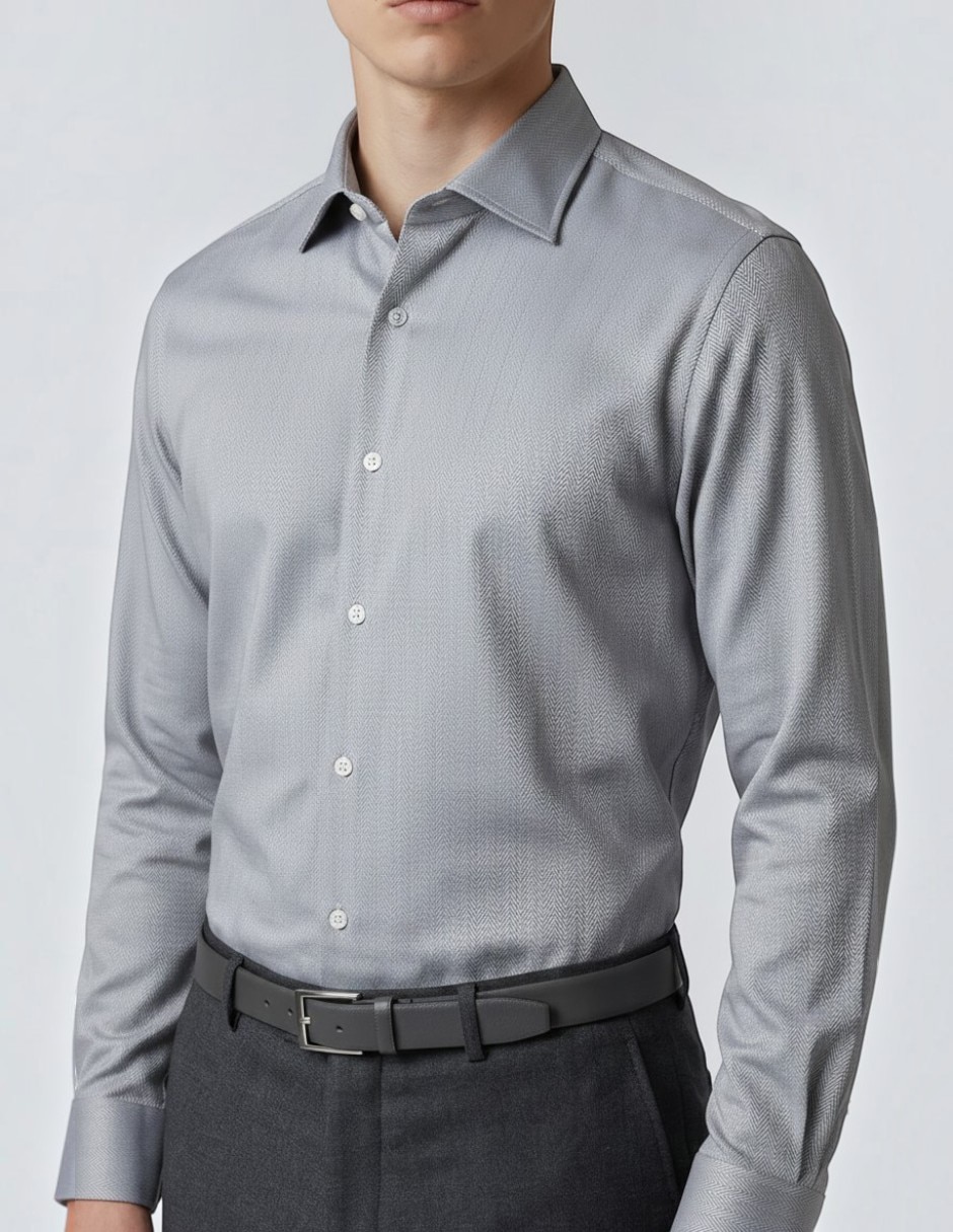 Camisa formal dmanga larga para hombre 2