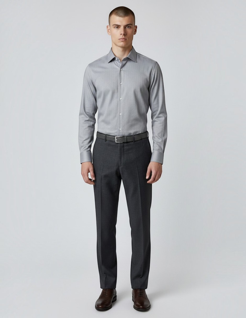 Camisa formal dmanga larga para hombre 7