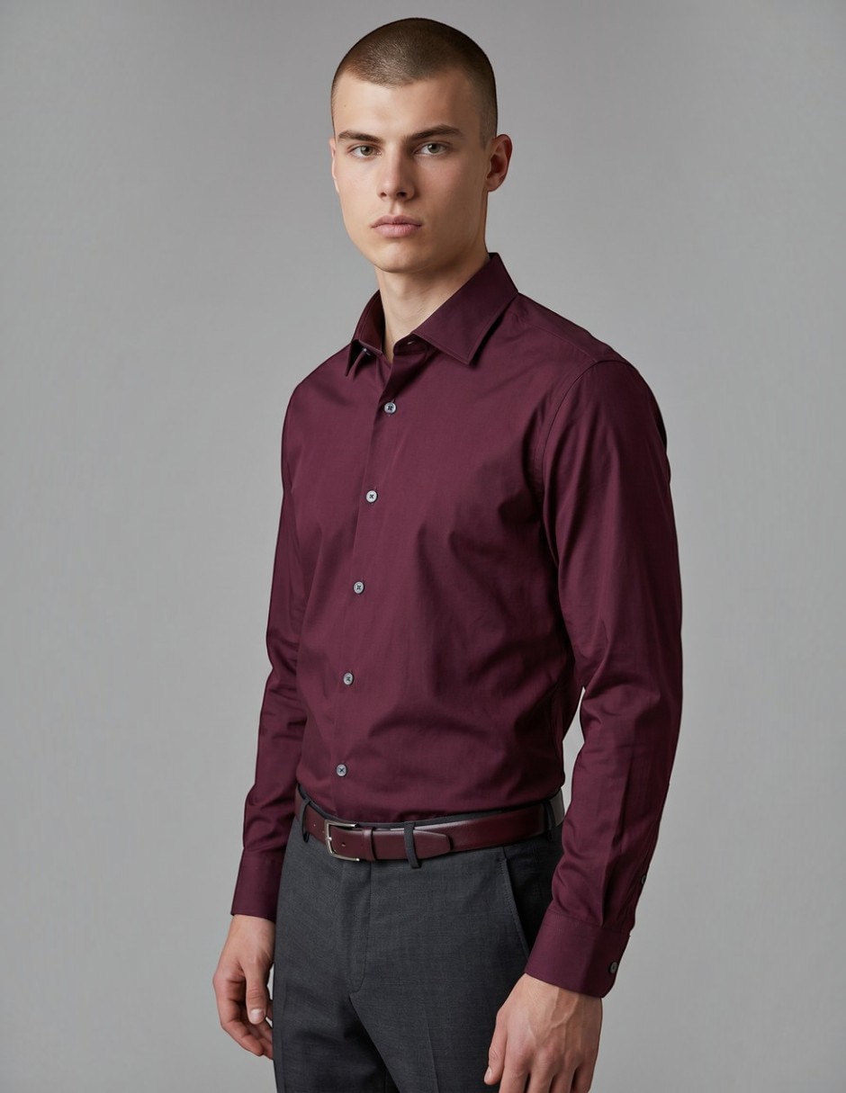 Camisa de vestir kc manga larga para hombre