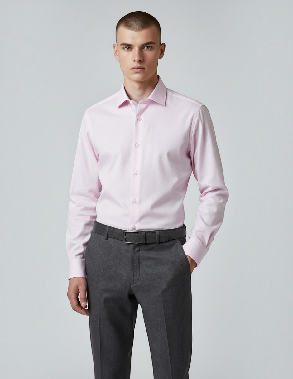 Camisa de vestir de algodón manga larga para hombre
