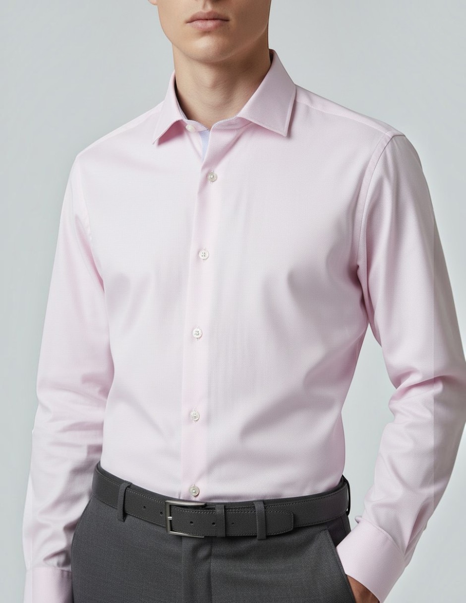 Camisa de vestir de algodón manga larga para hombre 4