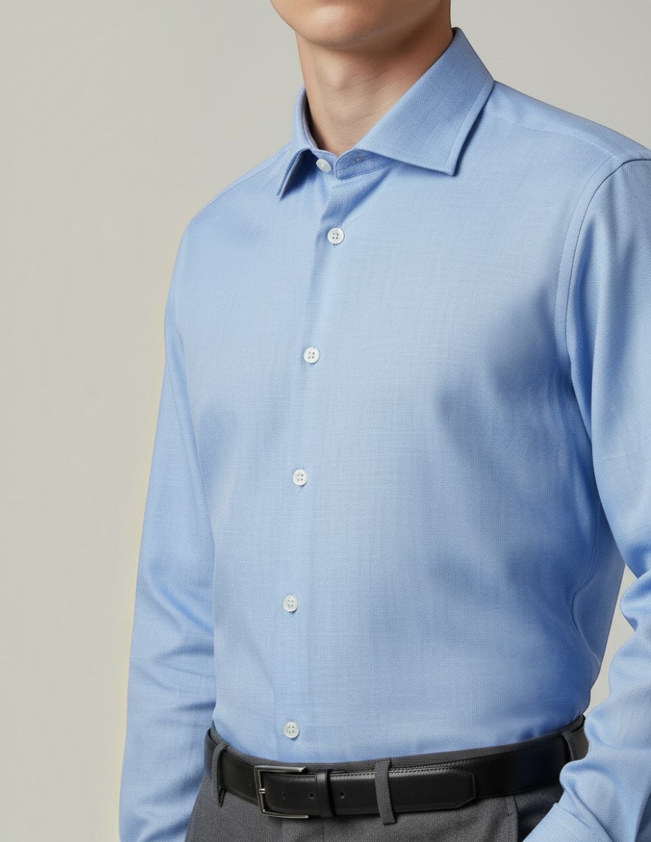 Camisa de vestir de algodón manga larga para hombre 3