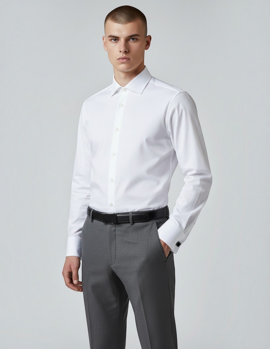Camisa de algodón manga larga para hombre