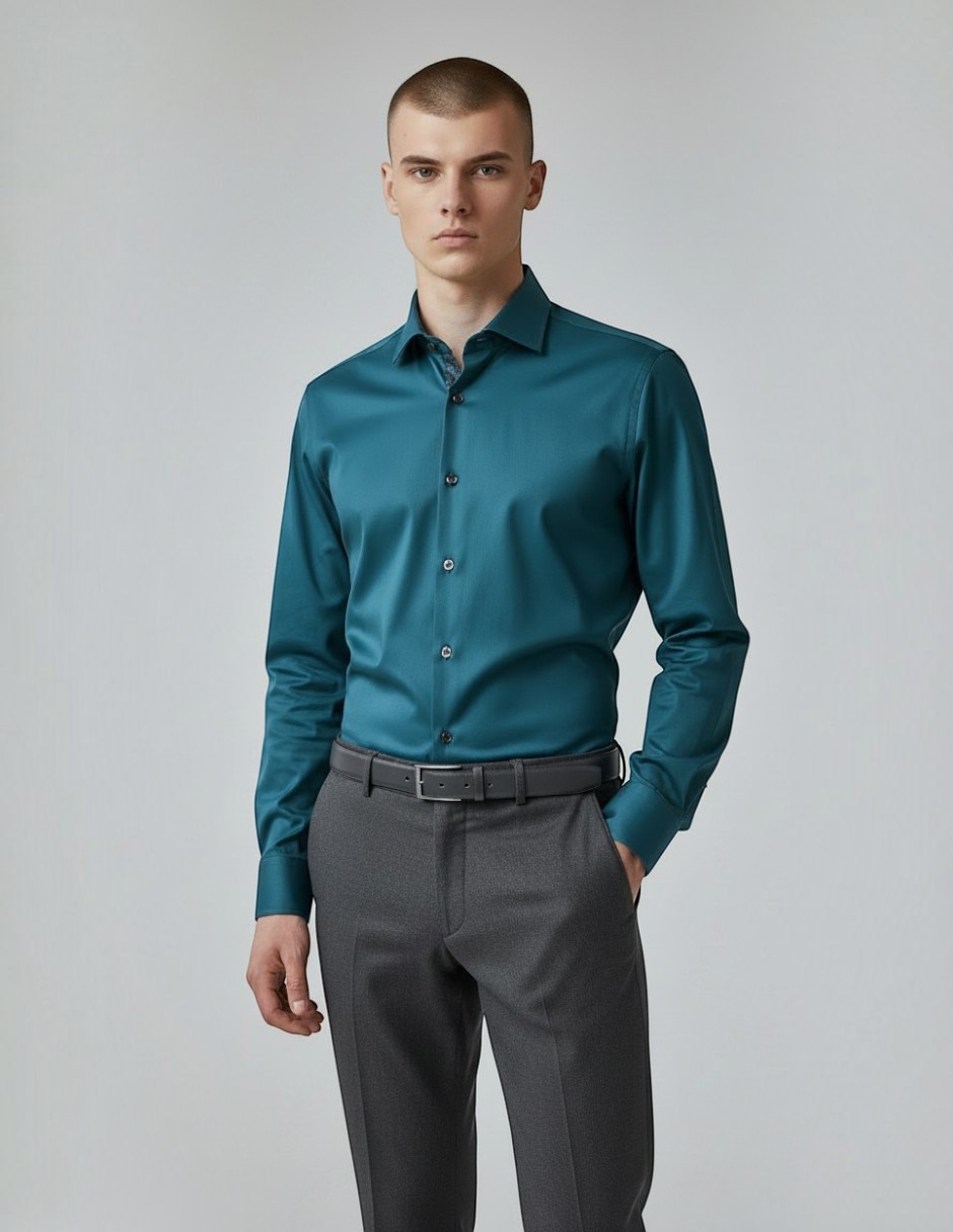 Camisa de algodón manga larga para hombre Camisa de algodón manga larga para hombre