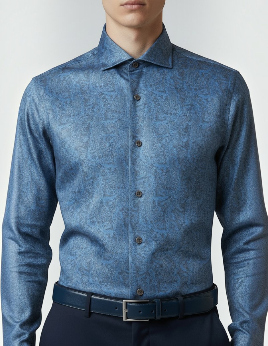 Camisa de algodón manga larga para hombre 4
