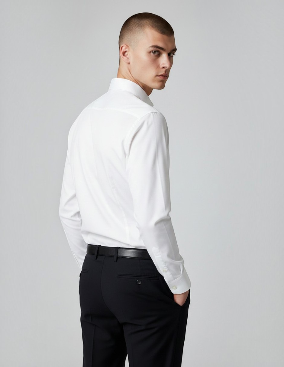 Camisa de vestir de algodón manga larga para hombre 2