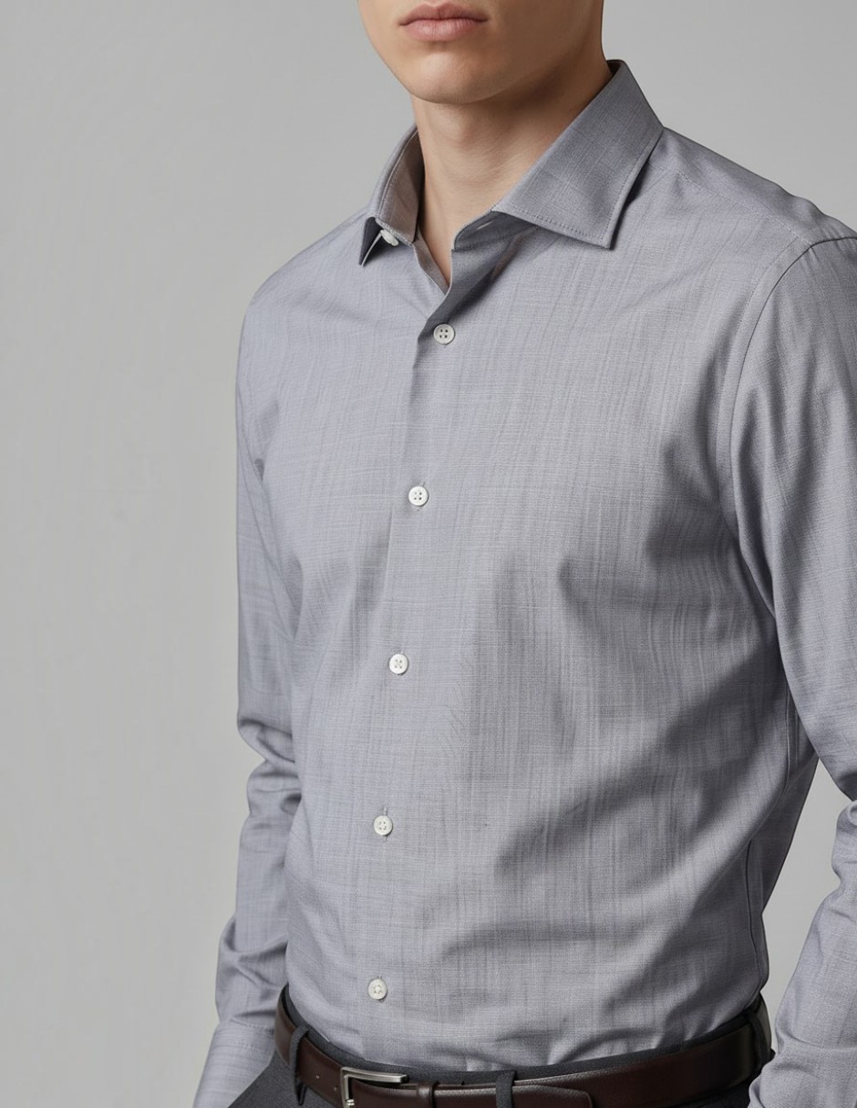 Camisa/Sobrecamisa Formal de (si aplica) Bambú y poliéster manga Larga para hombre 4