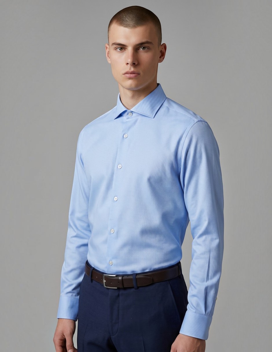 Camisa formal de algodón manga larga para hombre Camisa formal de algodón manga larga para hombre