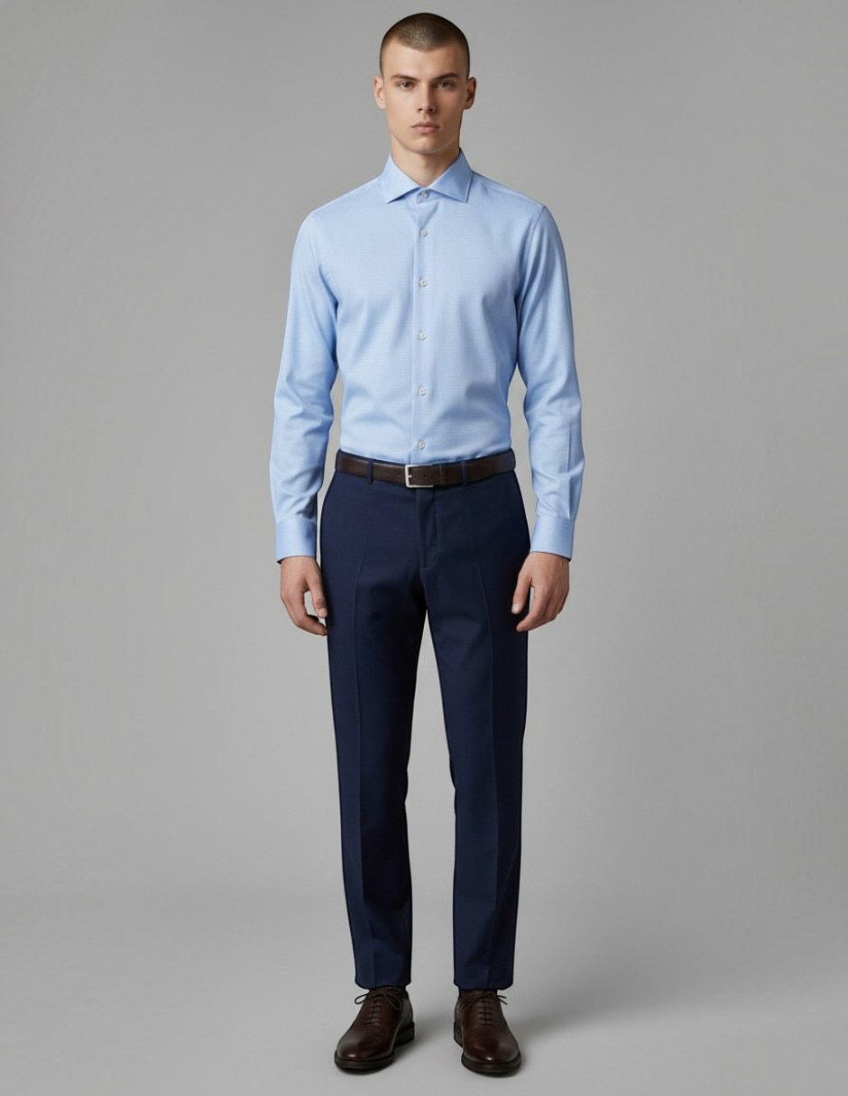 Camisa formal de algodón manga larga para hombre 3