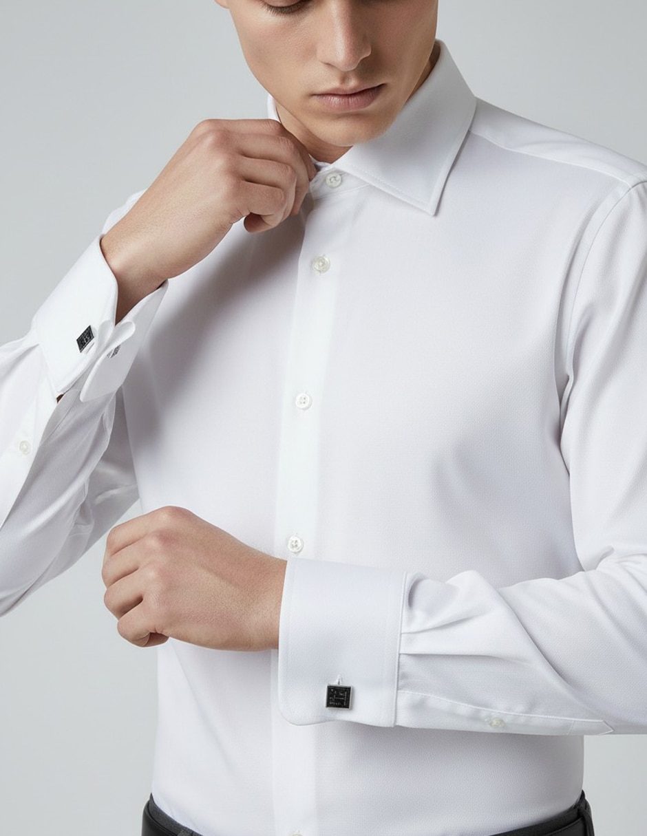 Camisa de vestir de algodón manga larga para hombre 2