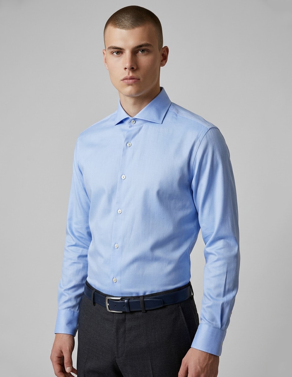 Camisa formal de algodón manga larga para hombre Camisa formal de algodón manga larga para hombre