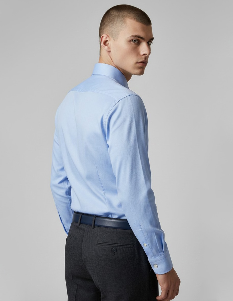 Camisa formal de algodón manga larga para hombre 2