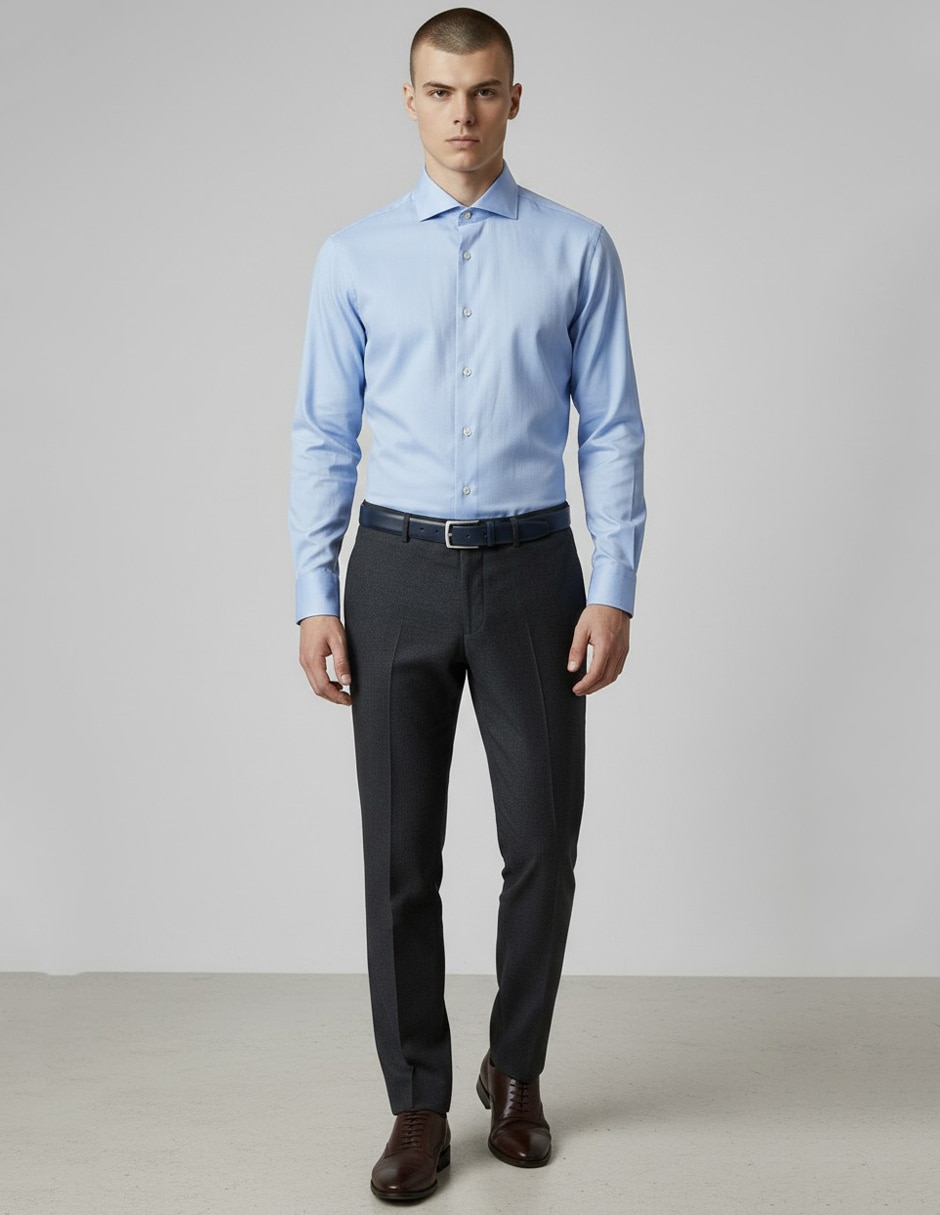 Camisa formal de algodón manga larga para hombre 3