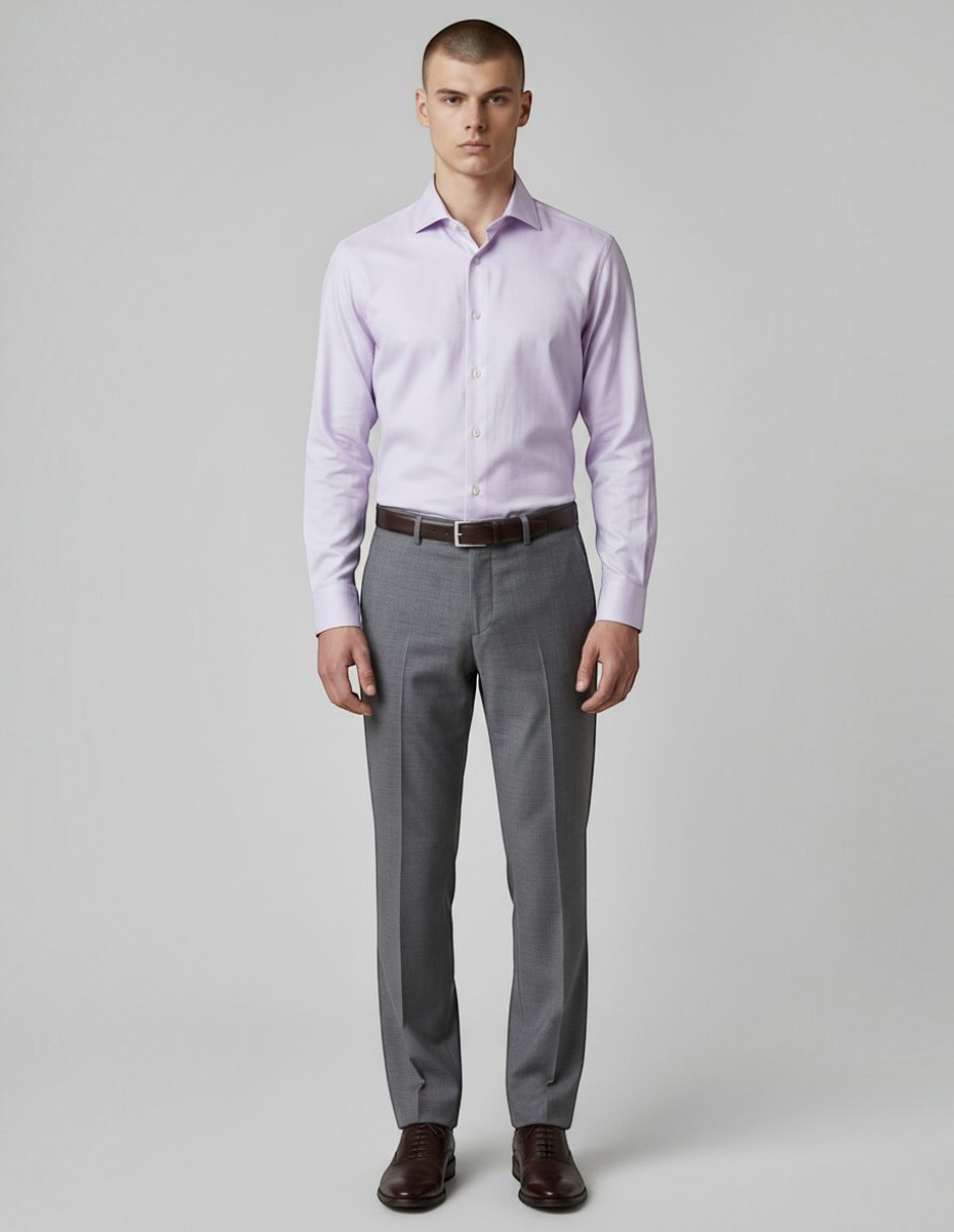 Camisa formal de algodón manga larga para hombre 2