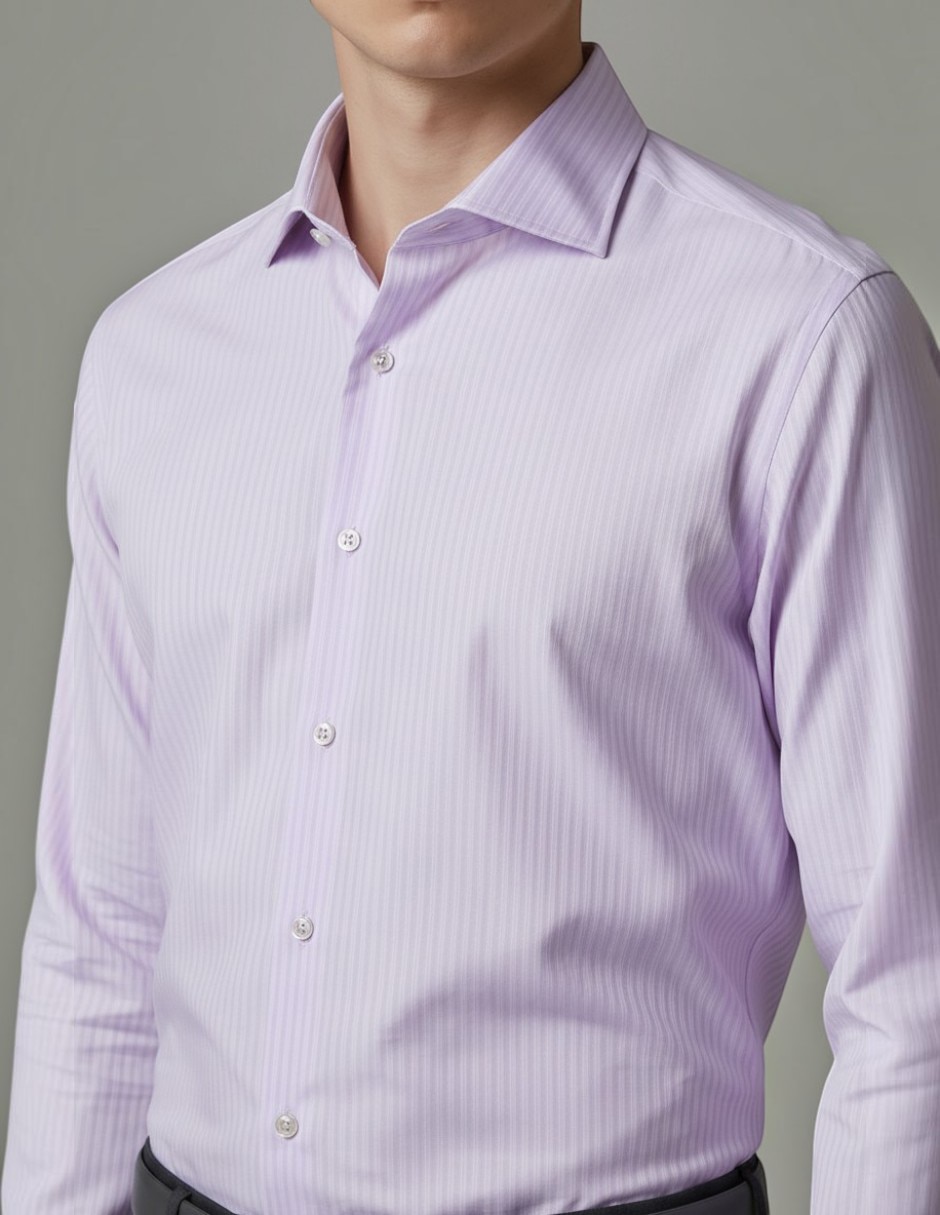 Camisa formal de algodón manga larga para hombre 4