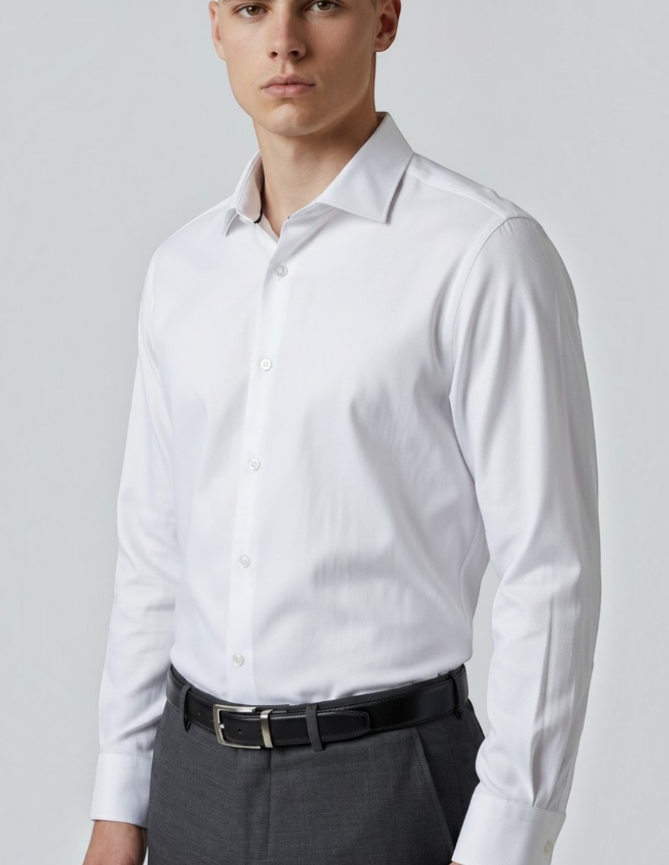 Camisa/Sobrecamisa Formal de (si aplica) Bambú y poliéster manga Larga para hombre 3