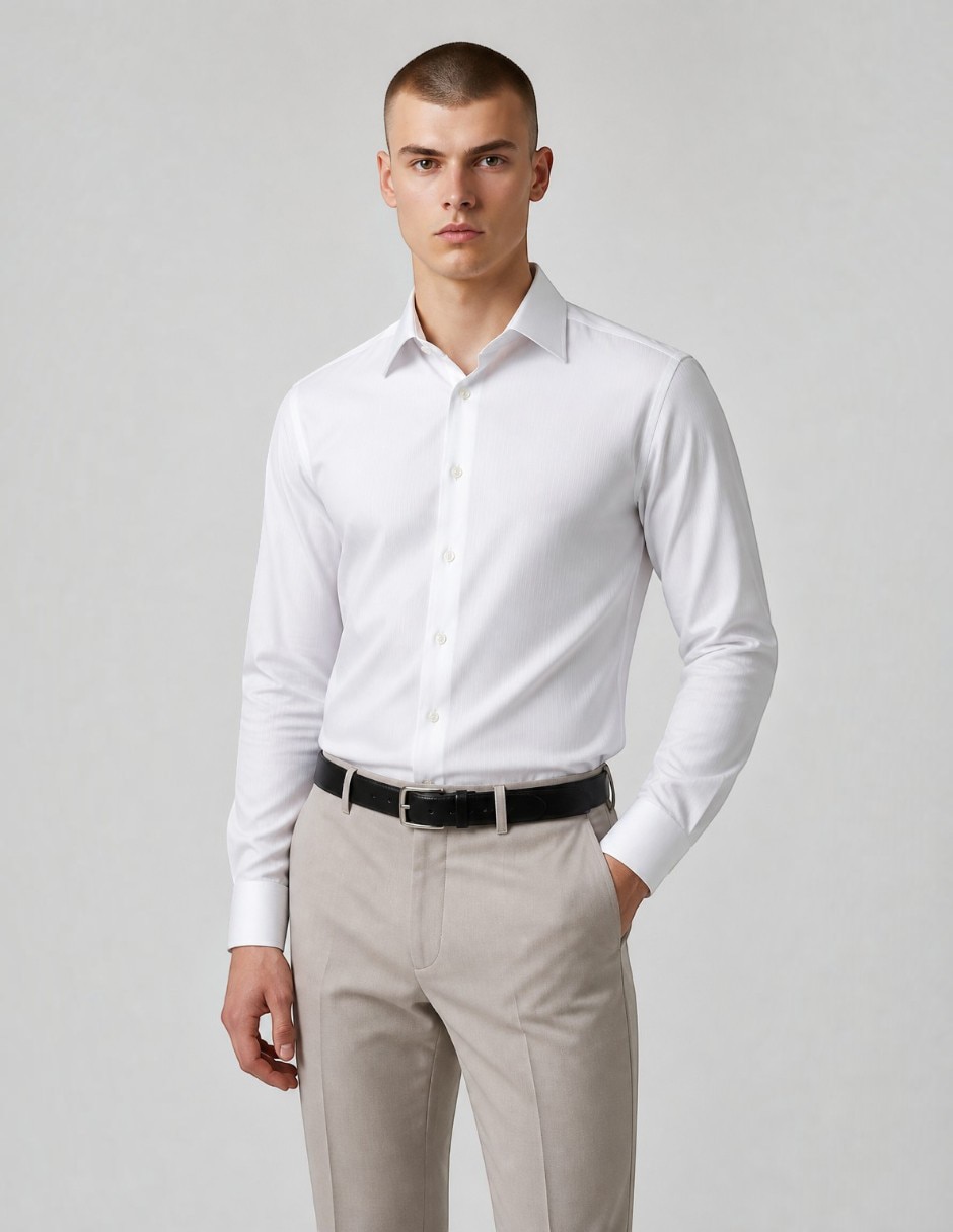 Camisa de bambú manga larga para hombre