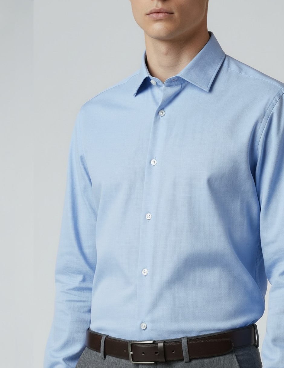 Camisa formal KC NY manga larga para hombre 2