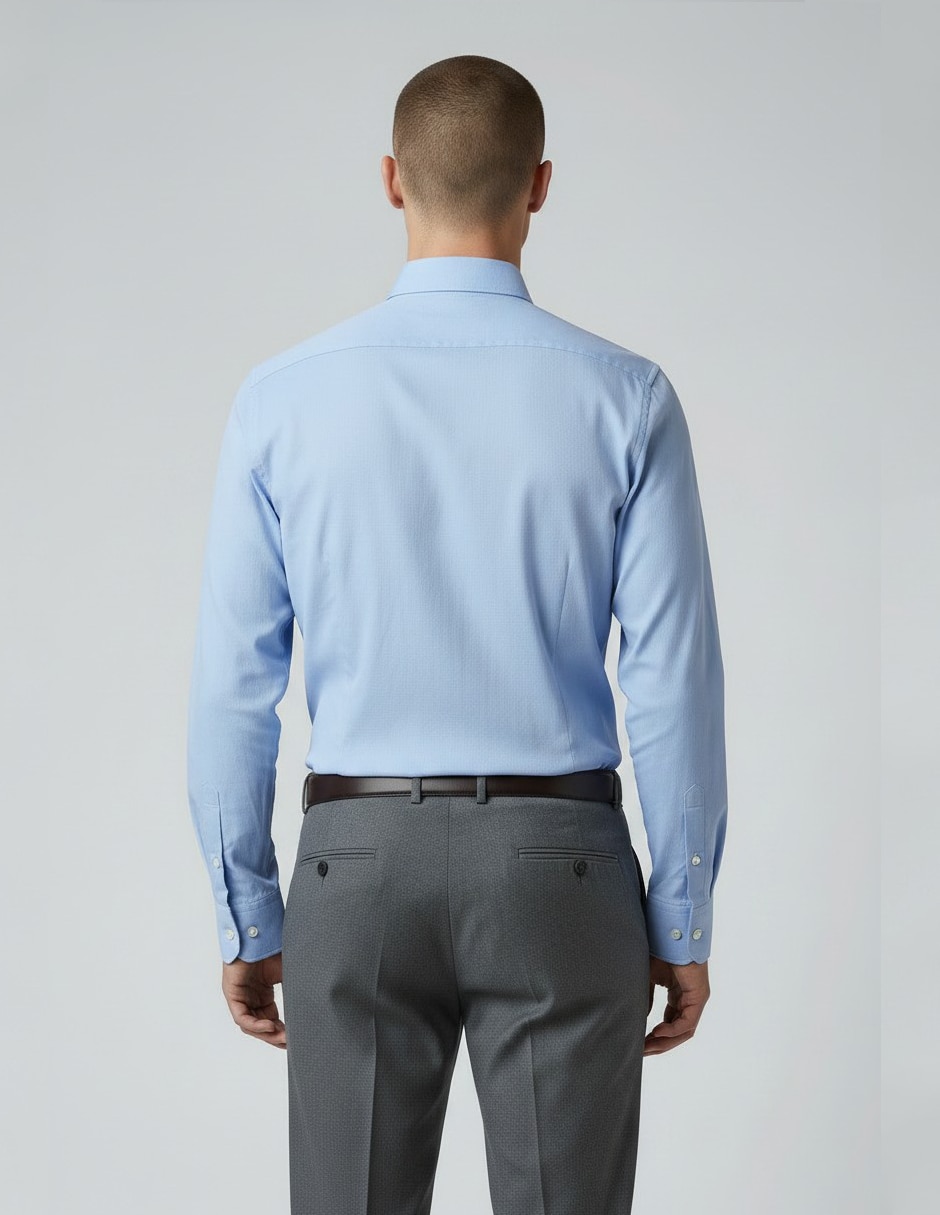 Camisa formal KC NY manga larga para hombre 3