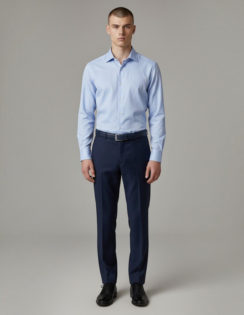 Camisa formal manga larga para hombre 4