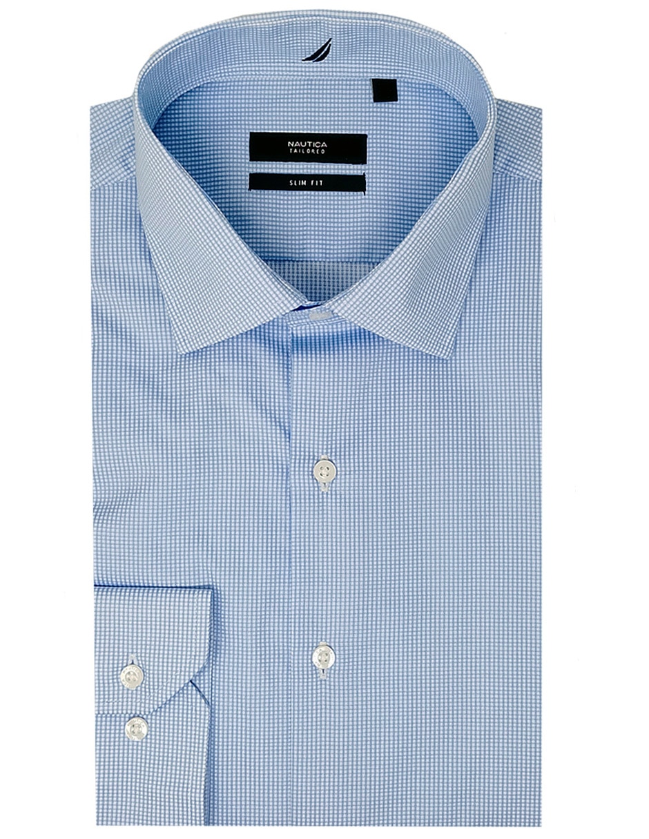 Camisa de vestir Nautica de algodón manga larga para hombre