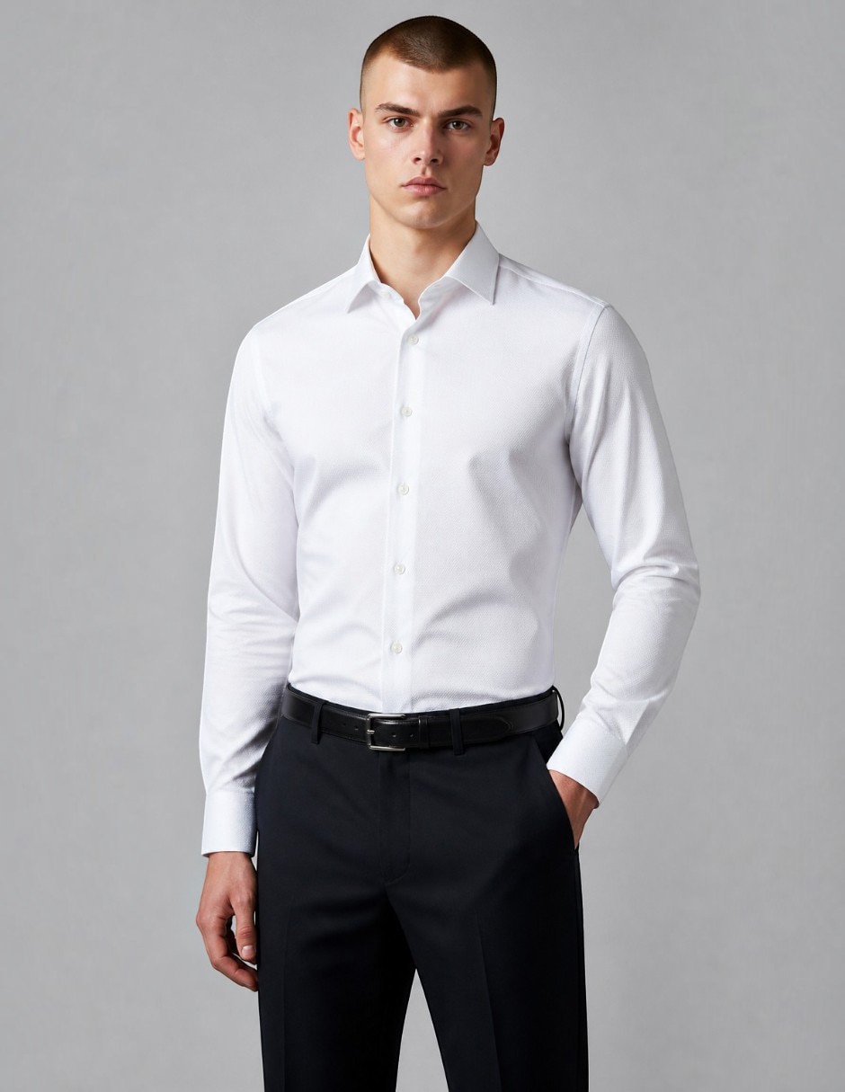 Camisa de vestir de algodón manga larga para hombre Camisa de vestir de algodón manga larga para hombre