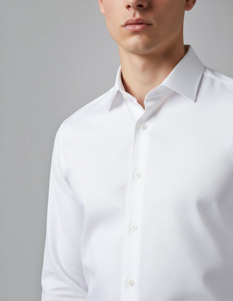 Camisa de vestir de algodón manga larga para hombre 4