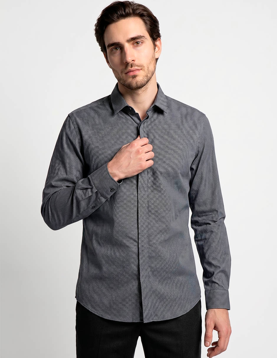 Camisa casual de algodón manga larga para hombre Camisa casual de algodón manga larga para hombre