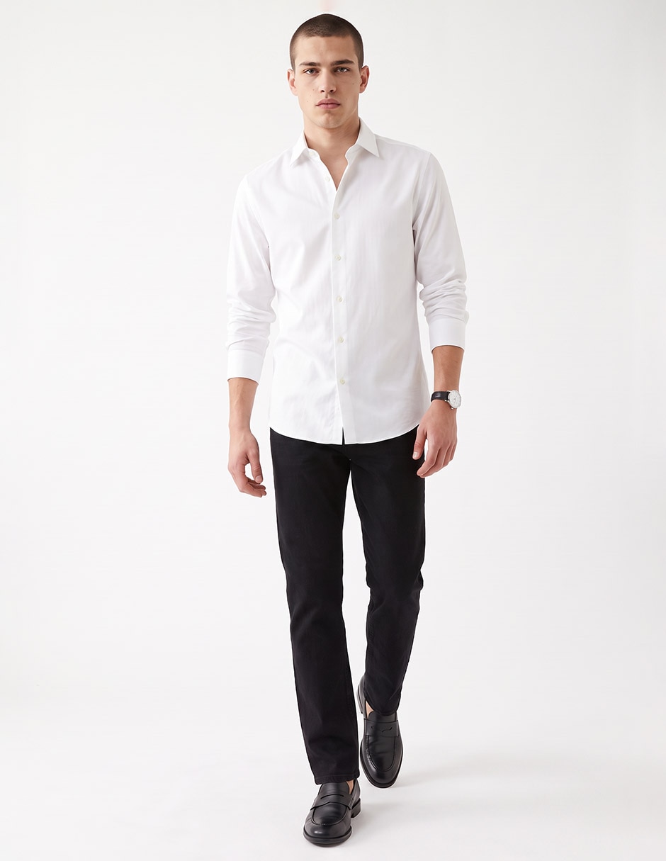 Camisa business casual de algodón manga larga para hombre 3