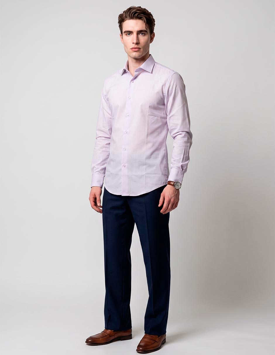 Camisa de vestir de algodón manga larga para hombre Camisa de vestir de algodón manga larga para hombre