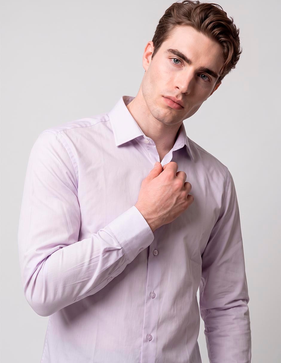 Camisa de vestir de algodón manga larga para hombre 2