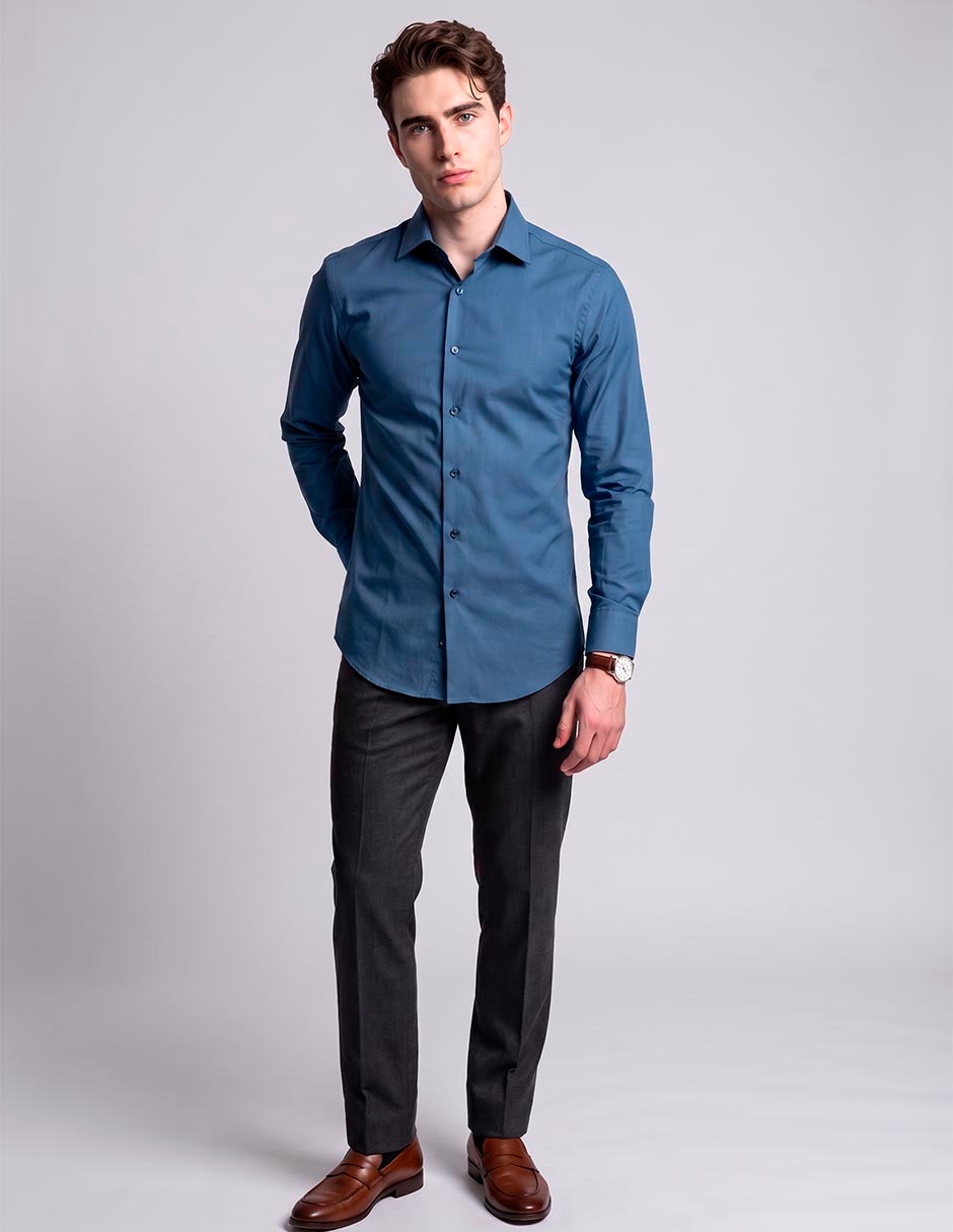 Camisa de vestir manga larga para hombre 3