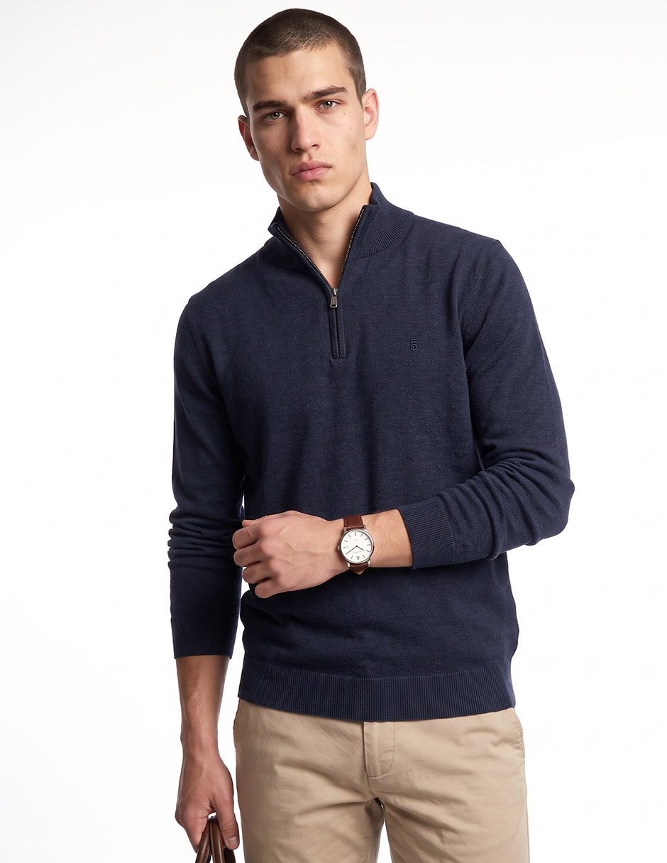 Suéter cuello con cierre para hombre Suéter cuello con cierre para hombre