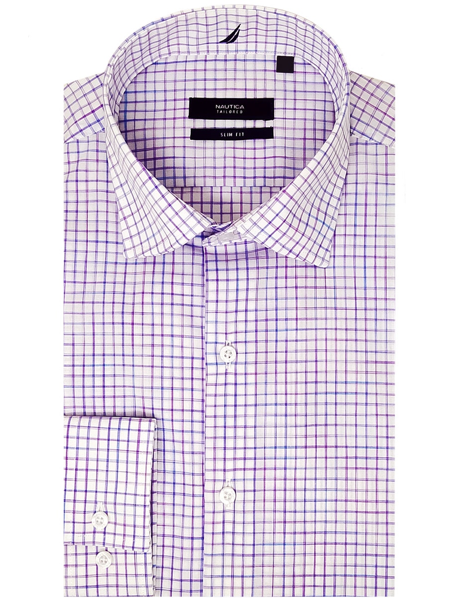Camisa formal de algodón manga larga para hombre